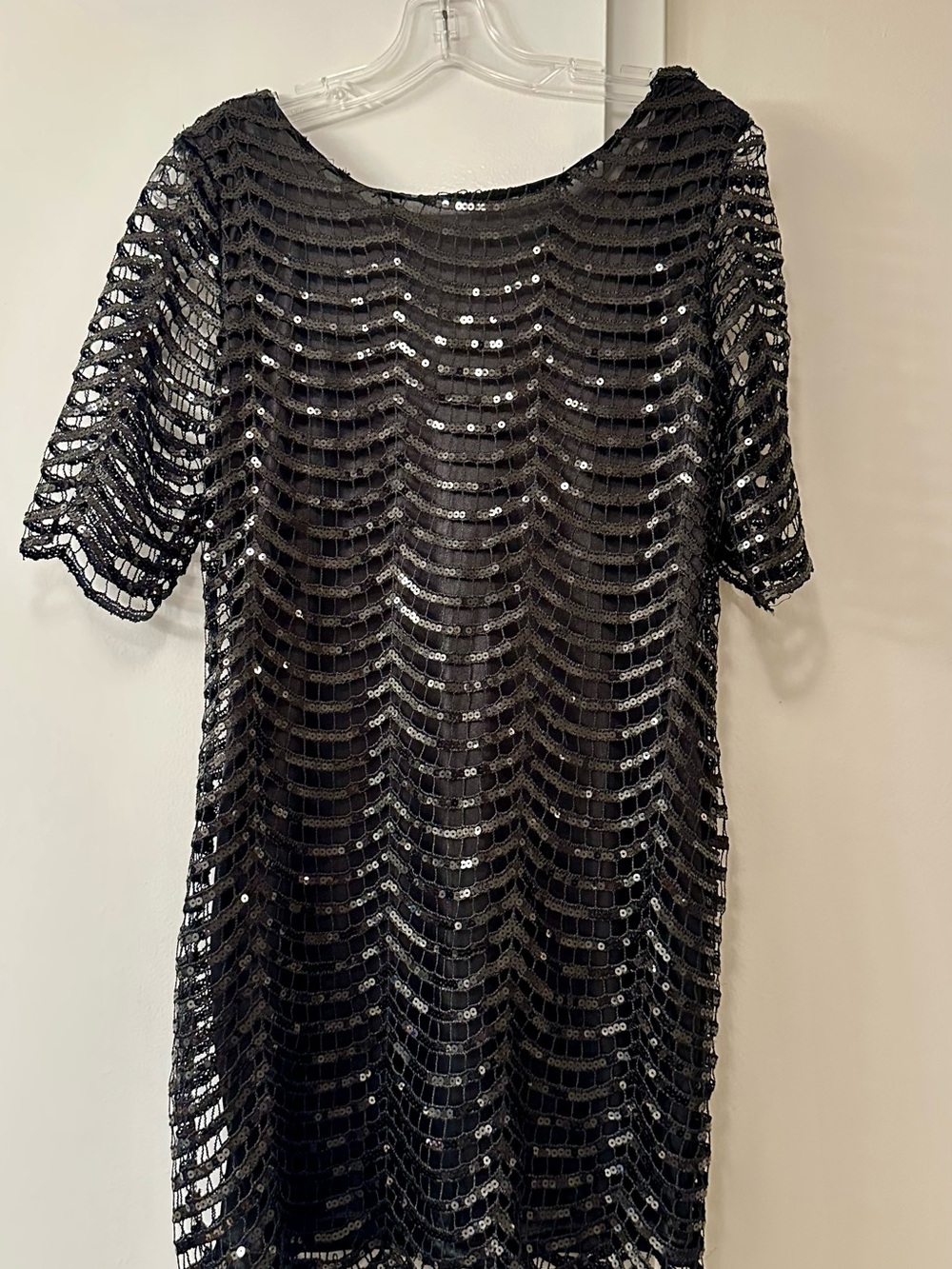 Black Sequin Midi Dress - Elegant Evening Cover Dress